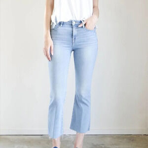 Frame Denim Le Crop Mini Boot Distressed Jeans in Garrn River - Size 24